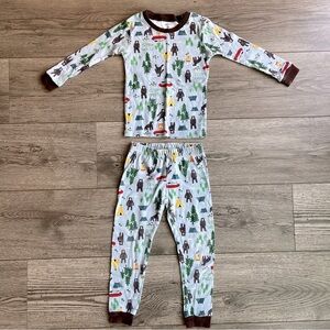 Carter’s Toddler Boy Camping Light Blue & Brown 2 Piece Long Sleeve Pajama Set